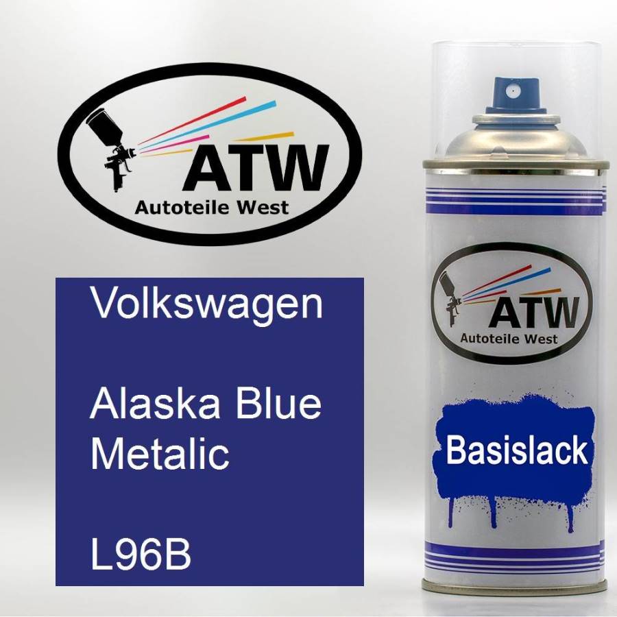Volkswagen, Alaska Blue Metalic, L96B: 400ml Sprühdose, von ATW Autoteile West.